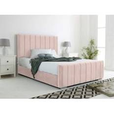 Beds & Mattresses Eleganza Coraline Pink Plush Velvet Single