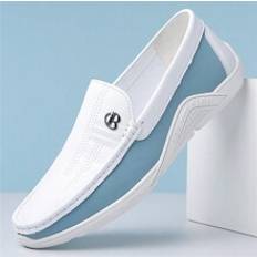 Herr - Vita Lågskor Shein Fashionable, Soft, Comfortable, Breathable, Anti-Slip, Wear-Resistant Casual Men's Loafers