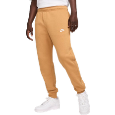 Brown Pants NIKE Sportswear Club Fleece Joggers - Flax/White