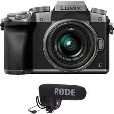 Digital Cameras Panasonic Lumix DMC-G7 Mirrorless Camera with 14-42mm Lens, Silver W/Rode Mic