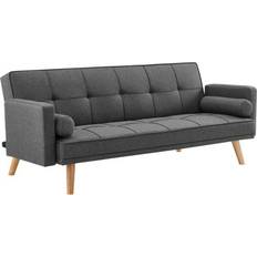 Wood Sofas HOME DETAIL Sarnia Charcoal Sofa 191cm 3 Seater