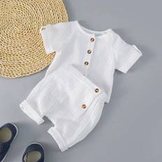 1-3M Other Sets Shein Piece Baby Boys Casual Comfortable Retro Outfit Suitable For Daily And Outdoor Activities In And Summer
