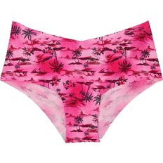 Victoria's Secret Pink No-Show Cheeky Panty - Enchanted Pink Palm Tree Print