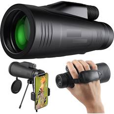 Monoculars Chronus 12x50 HD Monocular Telescope,High Power Bak4 Prism & FMC Lens Monocular Telescope for Hiking Birdwatching Camping Traveling Concert,（black）