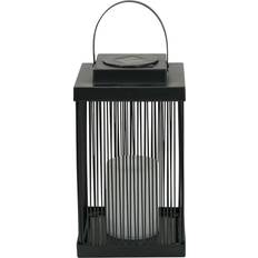 ValueLights Black Dancing Candlelight Outdoor Solar Lantern