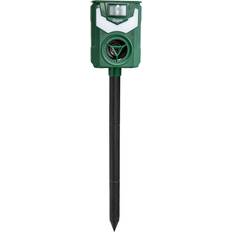 Green Pest Control Sunnydaze Decor Solar Ultrasonic Animal Repeller with Flame Light Pole