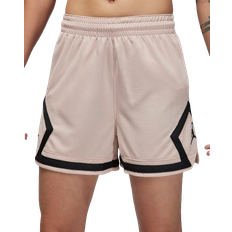 Beige - Women Shorts Nike Women's Jordan Sport 4" Diamond Shorts - Particle Beige/Black