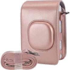Compact Size Instant Camera Case Bag Pu Leather With Shoulder Strap Compatible With Fujifilm Fuji Instax Mini Liplay