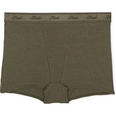 PINK Logo Cotton High Waist Boyshort Panty - Casual New Olive