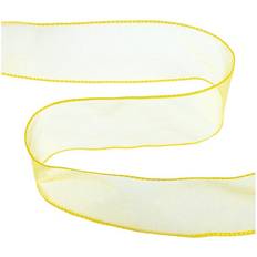 Christmas Gift Wrap Ribbons Hobbycraft Yellow Wire Edge Organza Ribbon 63mm x 3m