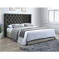 Lit Double Ensembles de Lit Vente-unique Tête De Lit Capitonnée 190 cm - Gris