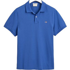 Schlitz Poloshirts Gant Regular Fit Shield Piqué Polo Shirt - Rich Blue