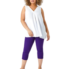 Capri Trousers Roman Curve Cropped Stretch Trouser - Purple