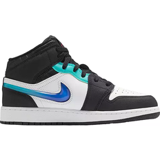 Nike Air Jordan 1 Mid SE GS - Black/White/Hyper Jade/Siren Red