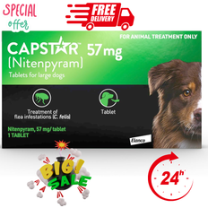 Capstar dog cat flea tablets treatment kills fleas 11.5kg one