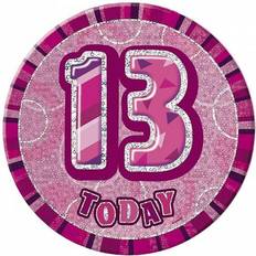 Streamers Unique Party Glitz 13th Birthday Badge Pink One Size