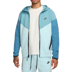 Blu Top Nike Men's Sportswear Tech Fleece Windrunner Full Zip Hoodie - Denim Turquoise/Glacier Blue/Aegean Storm/Black