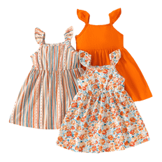 Shein Baby-Mädchen süßes ärmelloses Kleid mit quadratischem Ausschnitt für lässige Anlässe, Stück/Set
