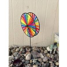 Metal Decoraciones de Jardín In The Breeze In the Breeze Rainbow Duo Wheels Garden Spinner