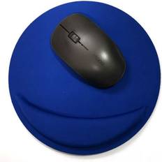 INF Ergonomisk Rund Musmatta med Handledsstöd Blå