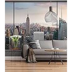 Komar Photo Wallpaper Penthouse Size 368 x 254 cm Bedroom, City, Wallpaper, Big City, NY, High-Rise Buildings, Skyline