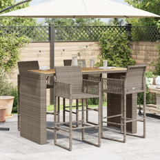 Grigio Tavoli da Pranzo da Esterno vidaXL Tavolo Bar da Giardino Piano in Acacia 185x80x110 cm Polyrattancod Mxl 93355