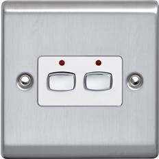 Energenie MiHome Smart Light Switch 2 Gang 13A in Steel