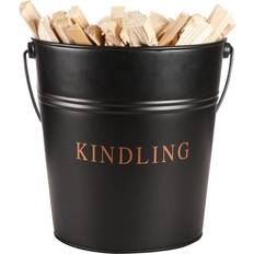 Iron Fire Pits & Fire Baskets Dibor Black kindling bucket log burning fireside storage fire wood scuttle