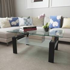 Shein Rectangle Black Glass Coffee Table