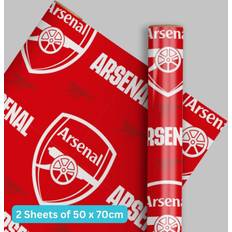 Wrapping Paper & Gift Wrapping Supplies Arsenal FC Birthday wrapping paper arsenal 2 sheets & 2 tags football gift wrap