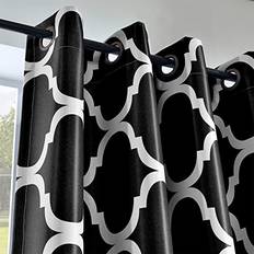 Moroccan Fashion Room Darkening Blackout Grommet Curtain 52 by 45 Inch