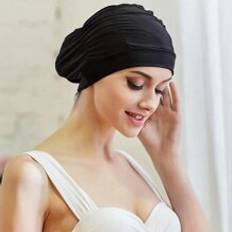 Unisex Pleated Fabric Swimming Cap With Added Head Circumference For Long Hair And Ear Protection