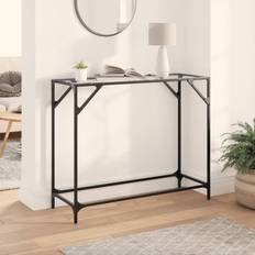 Silver/Chrome Console Tables vidaXL Transparent 98 x 35 x 81 cm Console Table
