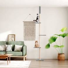 vidaXL Golv-till-tak Klösträd Ljusgrå 267,5-297,5 cm