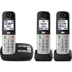 Panasonic Cordless Phone, Easy to Use with Large Display and Big Buttons, Flashing Favorites Key, Built in Flashlight, Call Block, Volume Boost, Talking Caller ID, 2 Cordless Handsets KX-TGU433B