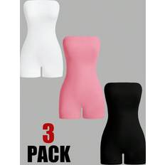Shein Damen Sommer Romper in Unifarbe mit Trägertop und enger Passform