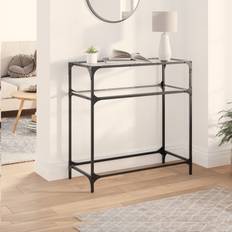 Transparent Konsolborde vidaXL Med Transparent Glastop 80 x 35 x 81 cm Konsolbord