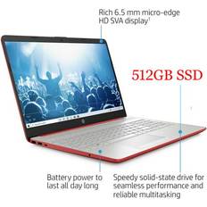 Acer S/N, HP 15.6 Pentium 4GB/512GB SSD Laptop-Scarlet Red with ETEK