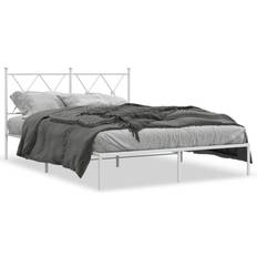 140cm Estructuras de cama vidaXL Estructura Cama Metal Blanco 140 x 200 cm