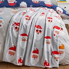 Catherine Lansfield Christmas Santa Spec-Tacular Blankets Grey (170x130cm)