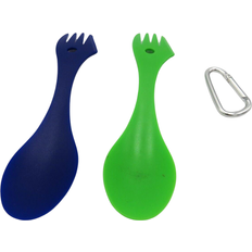 Spork twin pack cutlery camping festivals hgv spoon fork metal clip ref h