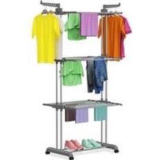 Clothes Drying Rack 4-Tier Folding Clothes Airer,Laundry Drying Rack Collapsible Clothes Rack, grey