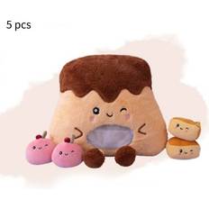 Veishet Brown Cake Pudding Plush Stuffed Toy Doll Huggable Pillow Pp Cotton Filling Gift Kids