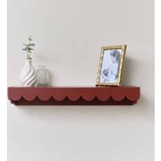 Red Wall Shelves Melody Maison Oxblood Dark Red Scalloped Wall Shelf