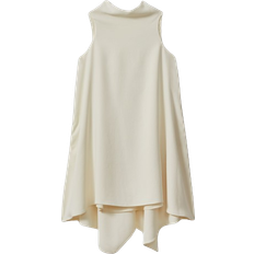 High Collar Dresses Reiss Shauna High Neck Drape Back Mini Dress - Ivory