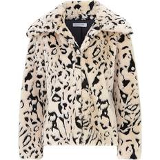 Leopard - Women Coats Together Short Leopard Fur Coat - Beige