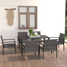 Rectangular Patio Dining Sets vidaXL grey, length/ 7 Patio Dining Set