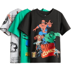 H&M Printed T-shirts 3-pack - Dark Gray/Marvel Comics (1117463022)