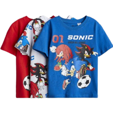 Children's Clothing H&M Printed T-shirts 3-pack - Blue/Sonic The Hedgehog (1117463021)