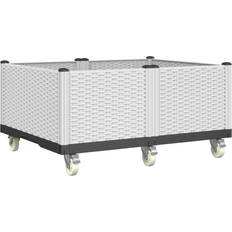 VidaXL Krukor vidaXL Odlingslåda Med Hjul Vit 100x80x54 cm